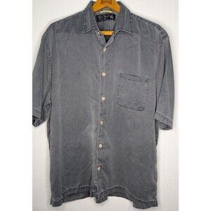 Nat Nast Luxury Originals Silk Blend Camp Shirt Gray MSRP $145 Men Size XL (20m)
